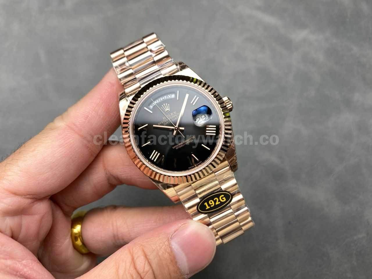 KF Factory Counterweight Rolex Day Date 228235 0055 40mm Full Rose Gold Roman Numeral (4)