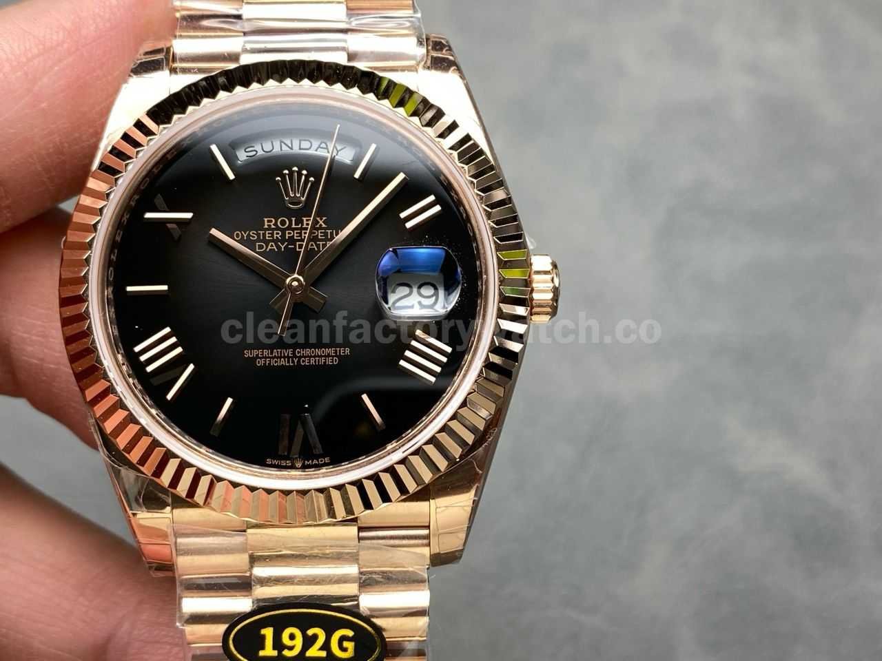 KF Factory Counterweight Rolex Day Date 228235 0055 40mm Full Rose Gold Roman Numeral (6)