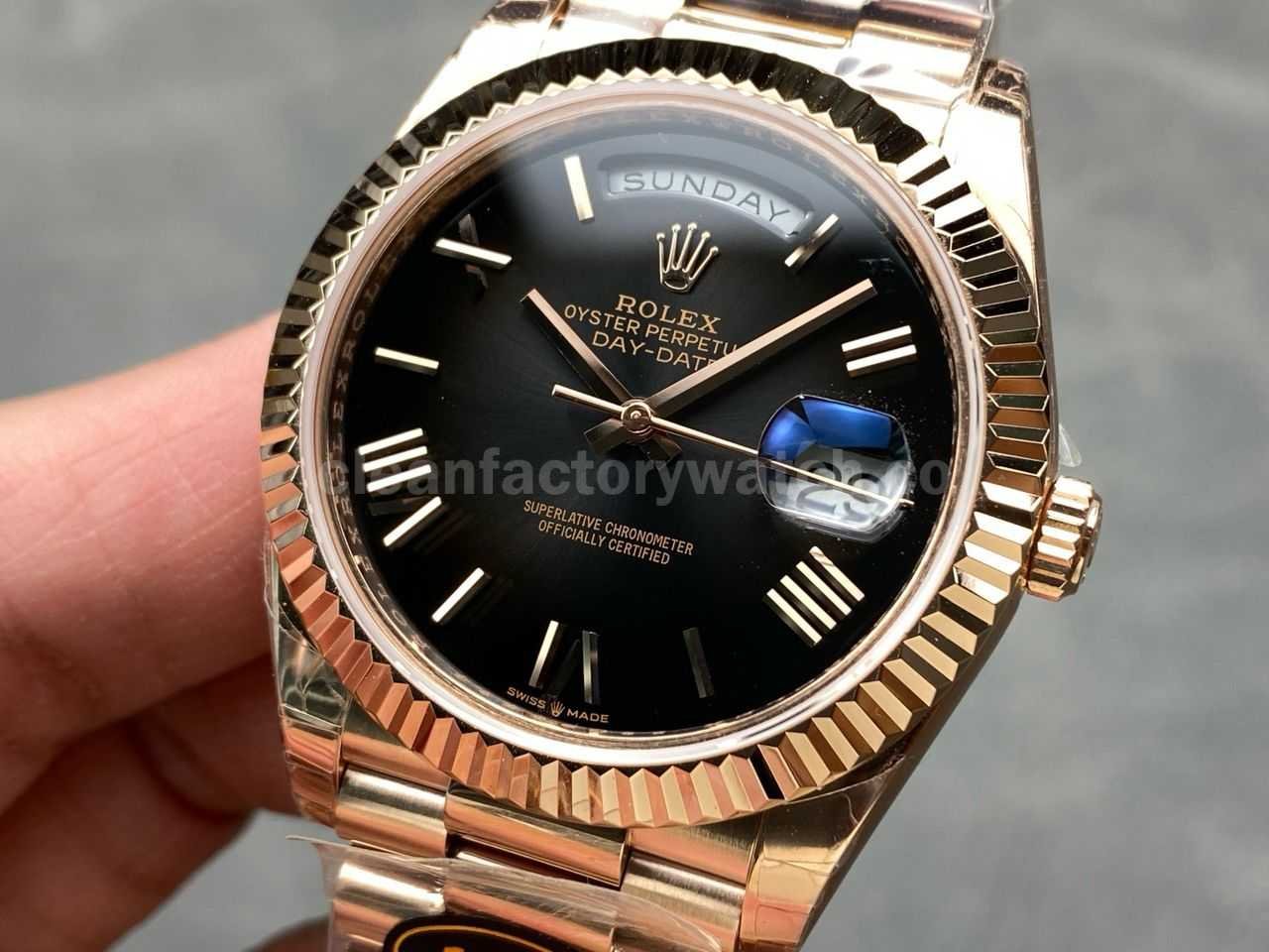 KF Factory Counterweight Rolex Day Date 228235 0055 40mm Full Rose Gold Roman Numeral (9)