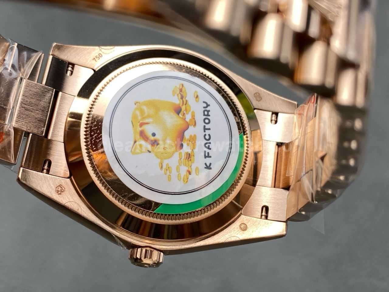 KF Factory Counterweight Rolex Day Date 228235 0055 40mm Full Rose Gold Roman Numeral