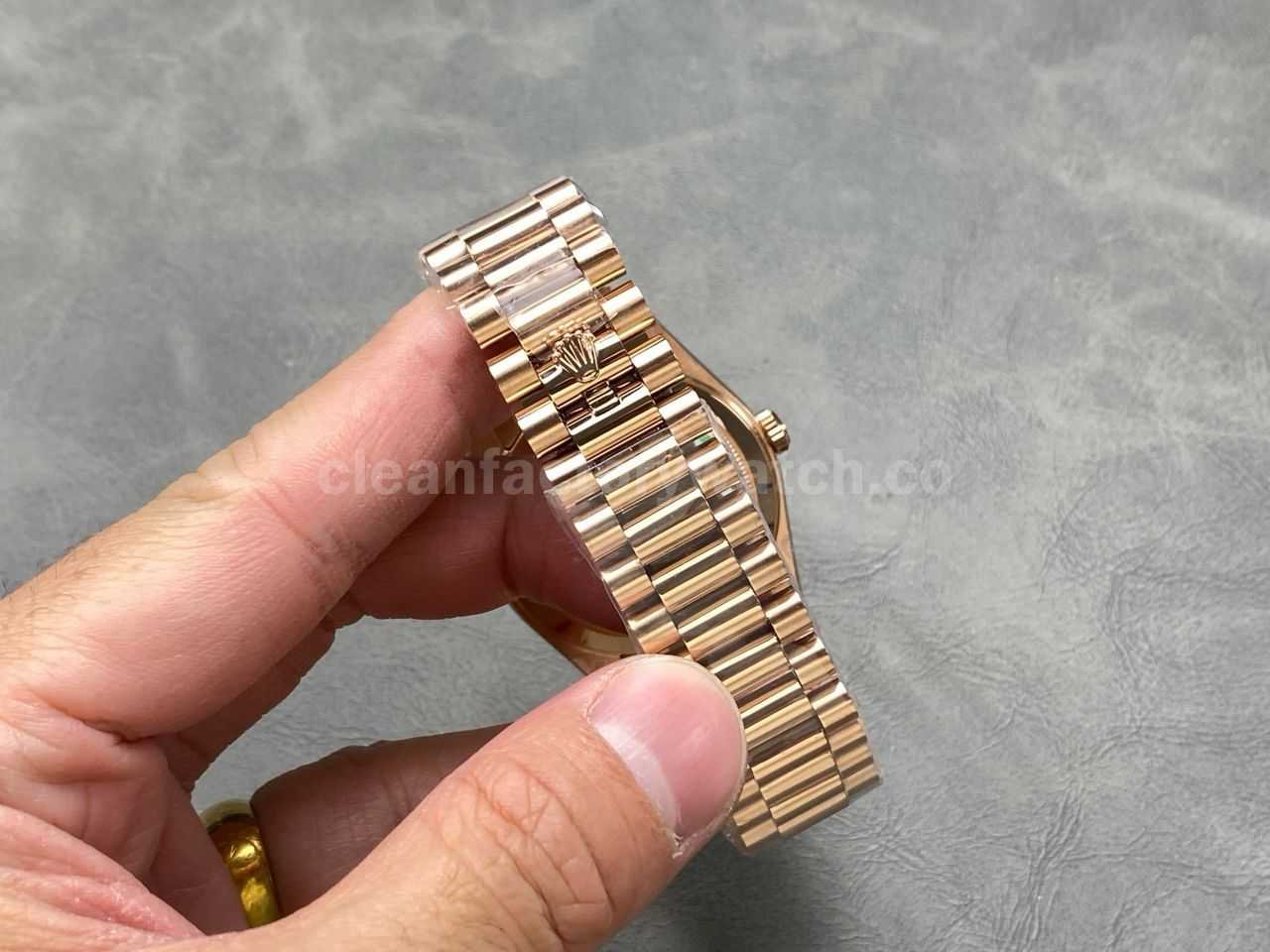 KF Factory Counterweight Rolex Day Date 228235 0055 40mm Full Rose Gold Roman Numerals (1)