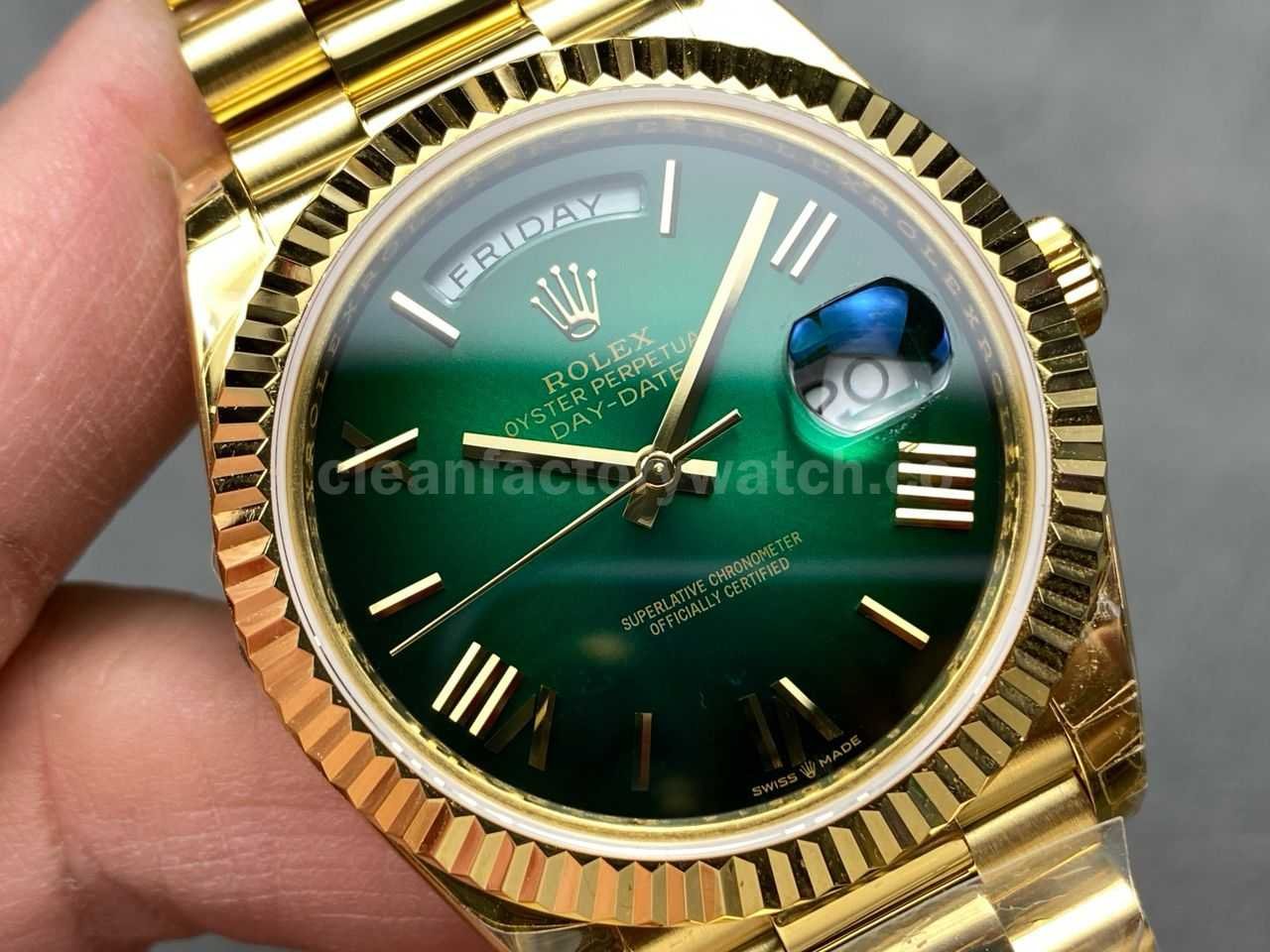 KF Factory Counterweight Rolex Day Date 228238 0061 40mm Full Yellow Gold Roman Num (5)