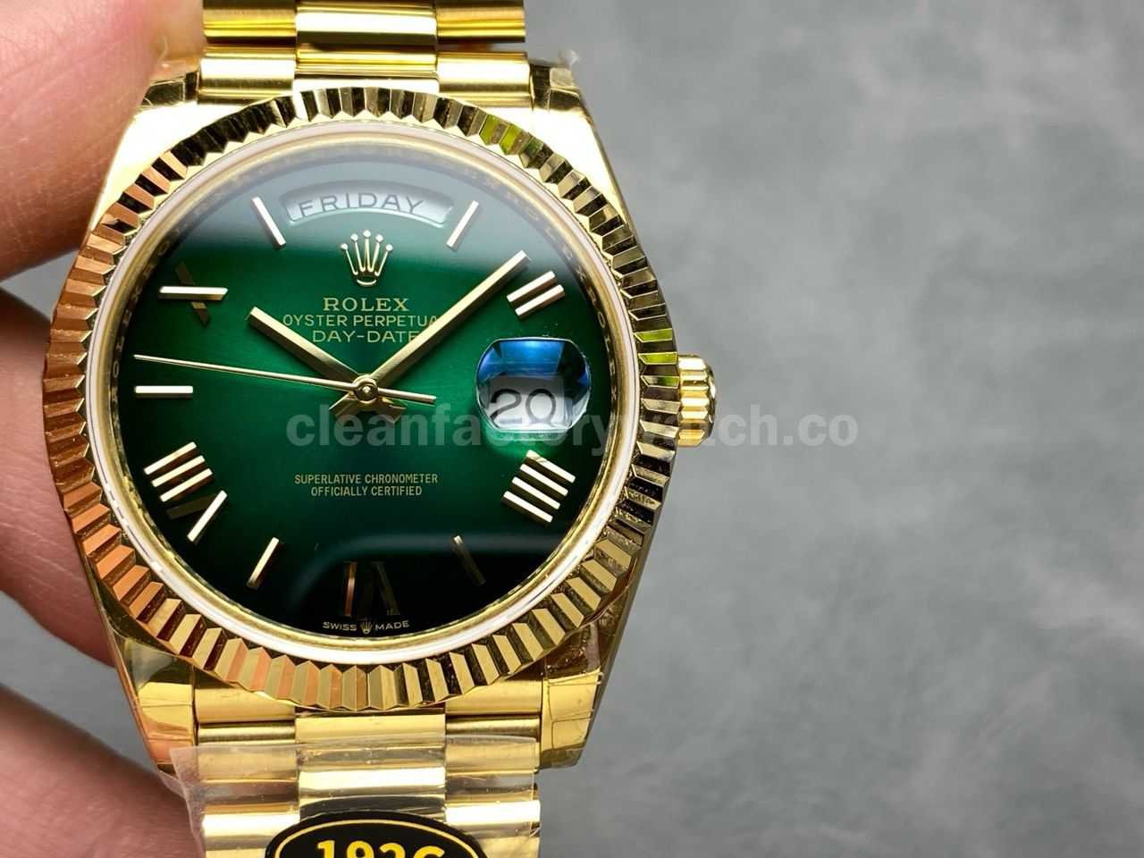 KF Factory Counterweight Rolex Day Date 228238 0061 40mm Full Yellow Gold Roman Num (8)