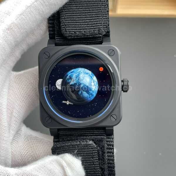 M+ Factory Bell & Ross BR03A-EMM-CE/SRB 41mm Ceramic Rubber strap Black Dial