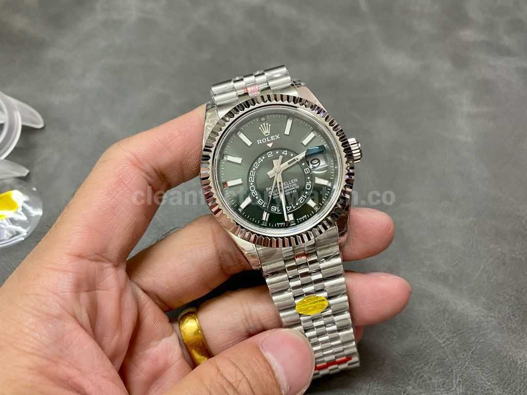 Noob Factory Rolex Sky Dweller 336934 0002 42mm Full White Gold Green Dial (4)