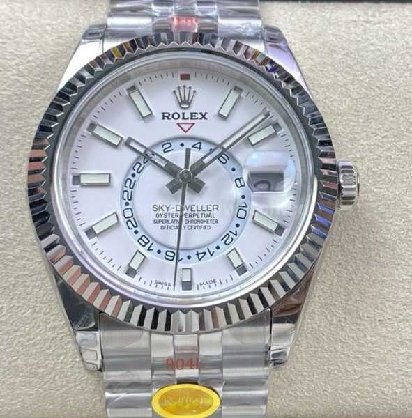Noob Factory Rolex Sky-Dweller 336934-0004 42mm Full 904L White Dial Jubilee