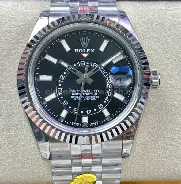 Noob Factory Rolex Sky-Dweller 336934-0008 42mm Full 904L Black Dial Jubilee