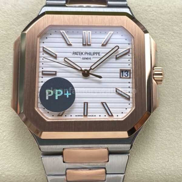 PP+ Factory Patek Philippe Cubitus 5821 45mm Half Rose Gold White Dial