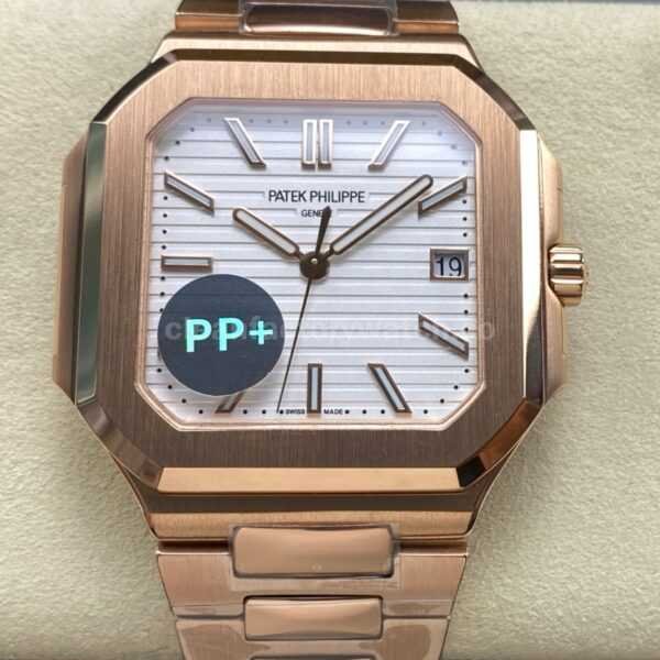 PP+ Factory Patek Philippe Cubitus 5821 45mm Rose Gold White Dial