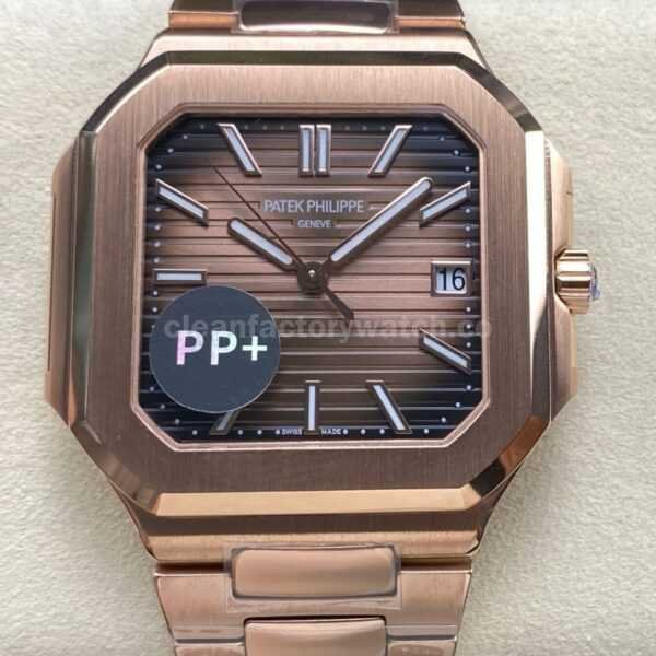 PP+ Factory Patek Philippe Cubitus 7128/1R-001 45mm Full Rose Gold Brown Dial