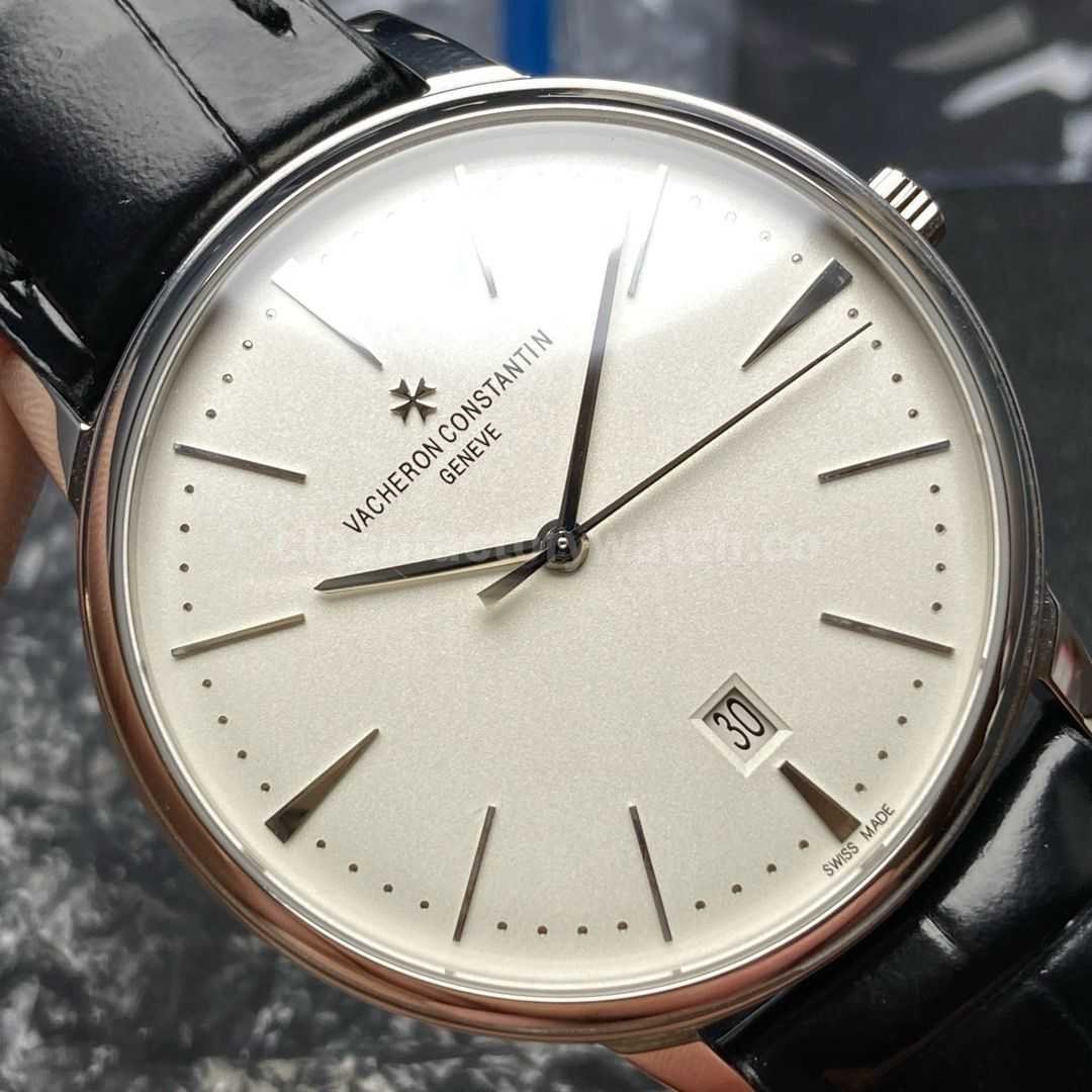 PPF Factory Vacheron Constantin Patrimony 85180 000G 9230 40mm Steel Leather Strap White Dial (9)