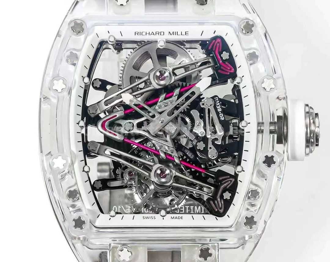 RM Factory Richard Mille RM38 02 43mm Crystal White Rubber Strap Skeletonized White Dial (3)