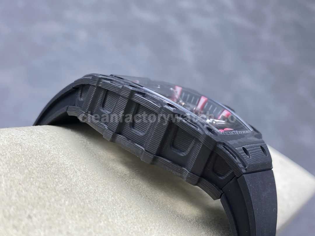 RM Factory Tourbillon Richard Mille RM38 02 Manual Winding 43mm Carbon Fiber Rubber Strap Ske (4)