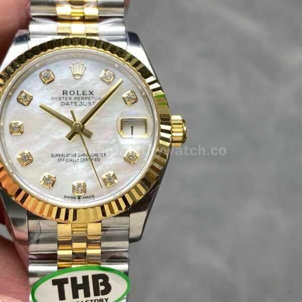THB Factory Rolex Datejus Jubileet 278273-0028 31mm Yellow Gold Mother of Pearl Dial