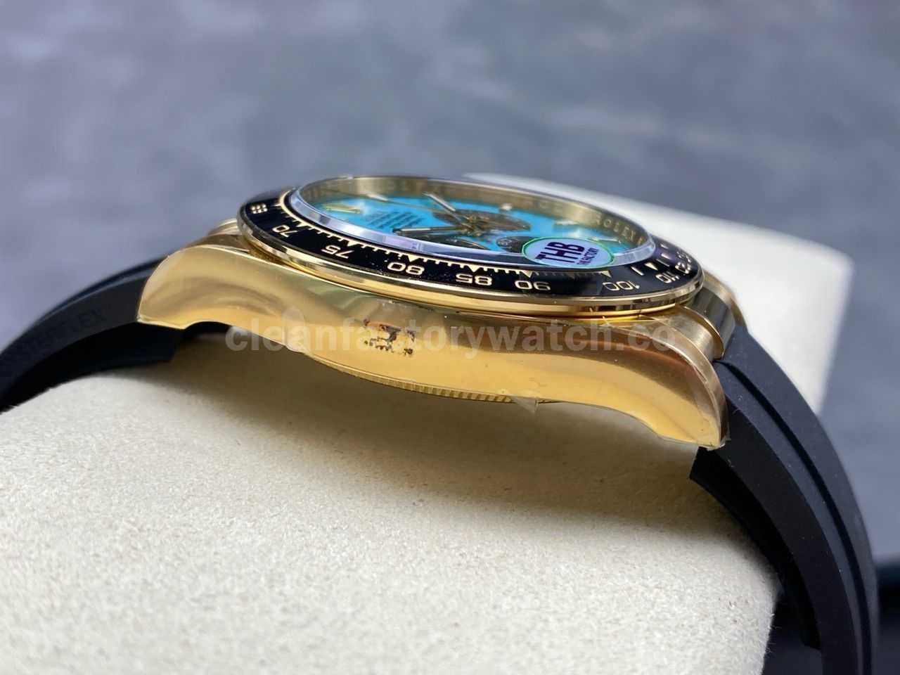 THB Factory Rolex Daytona 126518LN Yellow Gold Rubber Strap Tiffany Blue Dial (10)