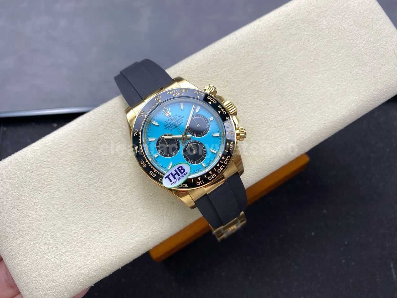 THB Factory Rolex Daytona 126518LN Yellow Gold Rubber Strap Tiffany Blue Dial (3)