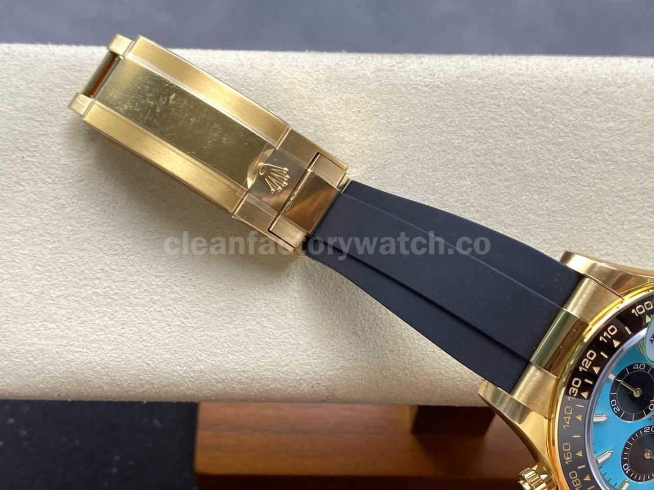 THB Factory Rolex Daytona 126518LN Yellow Gold Rubber Strap Tiffany Blue Dial (4)