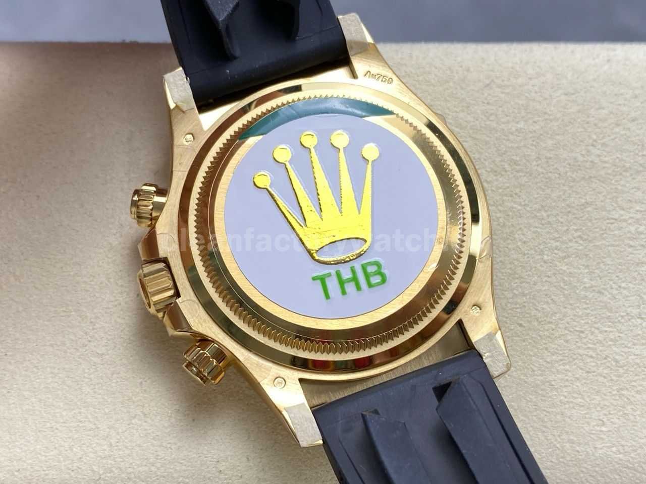 THB Factory Rolex Daytona 126518LN Yellow Gold Rubber Strap Tiffany Blue Dial (5)