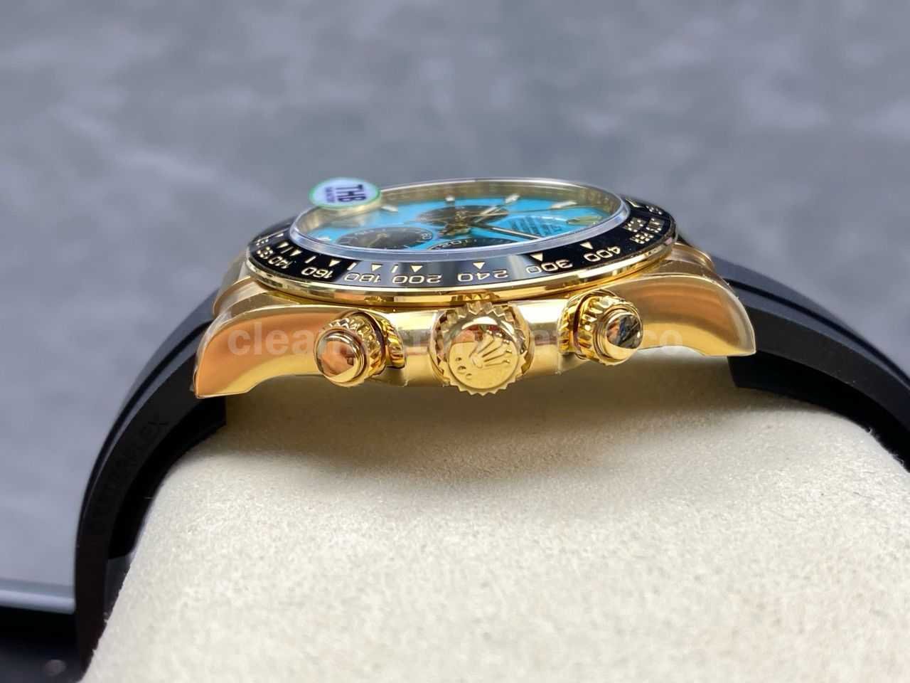 THB Factory Rolex Daytona 126518LN Yellow Gold Rubber Strap Tiffany Blue Dial (6)