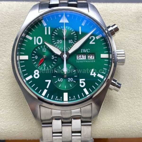 TW Factory IWC Pilot Chronograph IW377726 43mm Arabic Numerals Green Dial