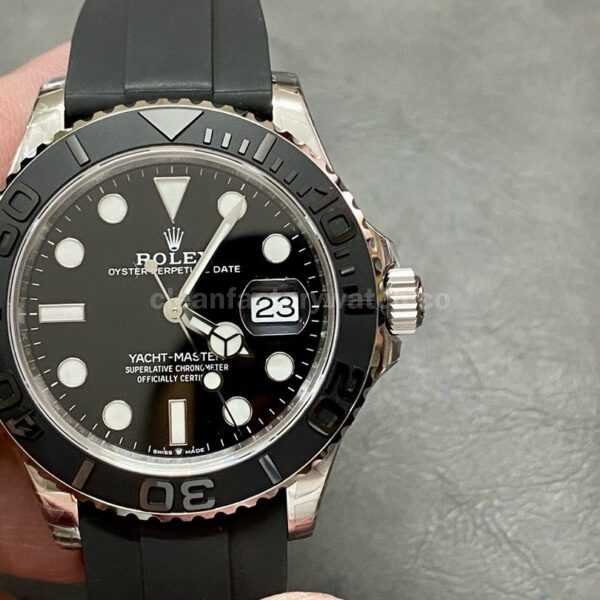 VS Factory Rolex Yacht-Master 42 226659 42mm Counterweight  White Gold Rubber Strap Black Dial