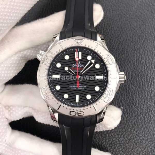 VS Factory Omega Seamaster Diver 300 M 210.32.42.20.01.002 42mm Steel Rubber Strap Black Dial
