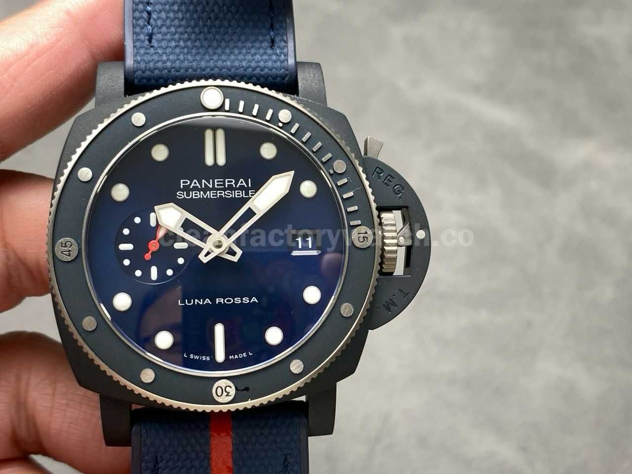 VS Factory Panerai Submersible PAM 01466 44mm Ceramic Rubber Strap Blue Dial (2)