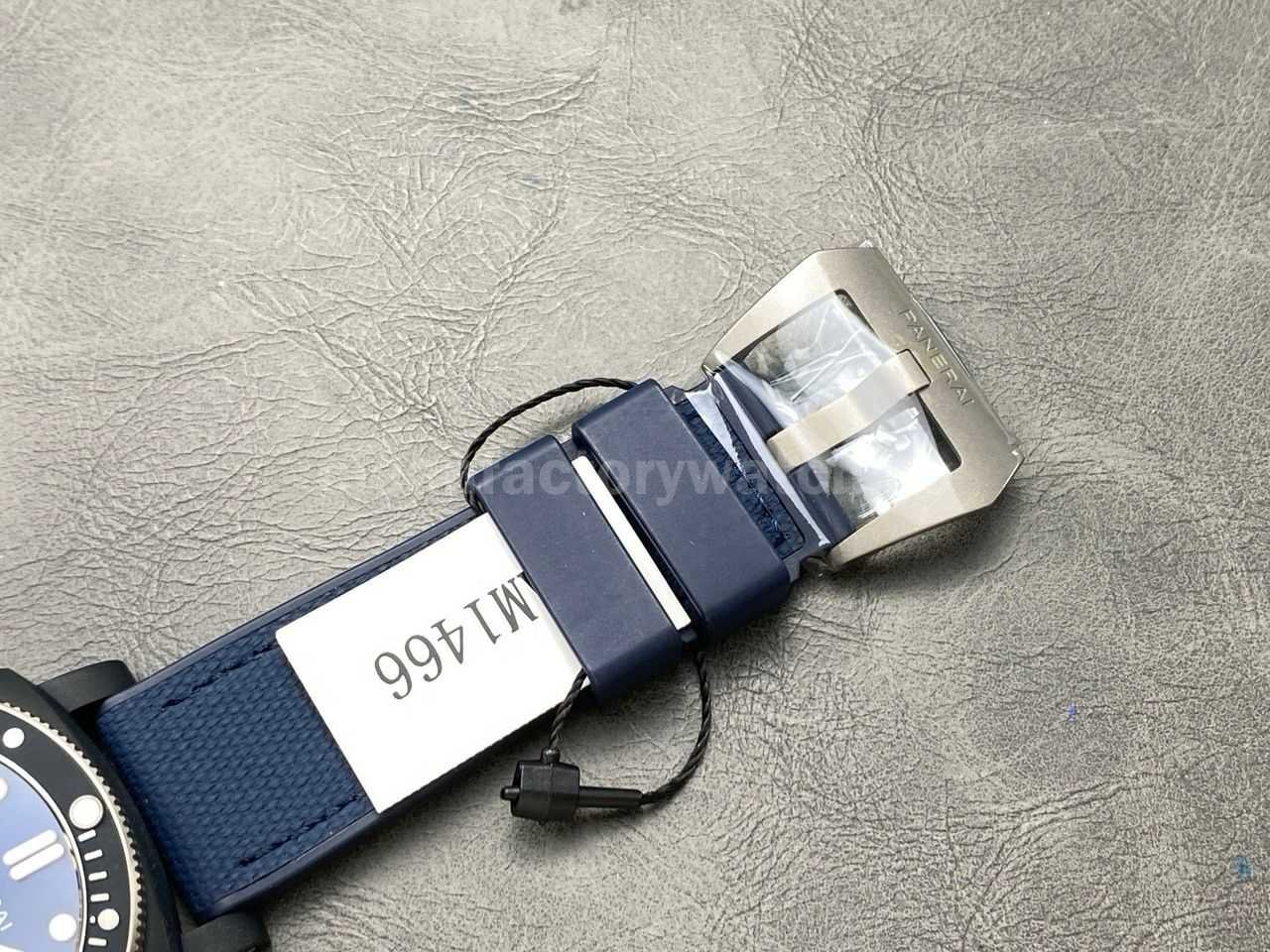 VS Factory Panerai Submersible PAM 01466 44mm Ceramic Rubber Strap Blue Dial (6)