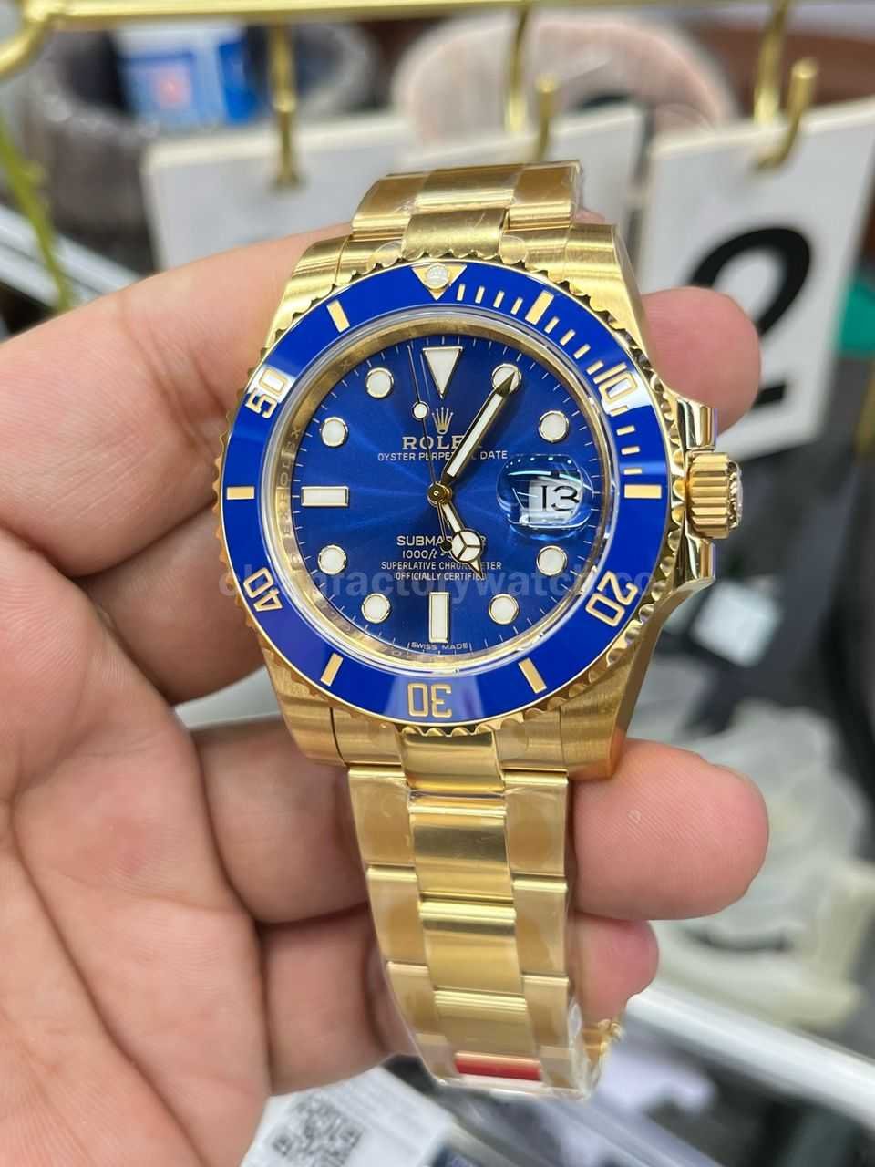 VS Factory Rolex Submariner Date 116618LB 40mm Full Yellow Gold Blue Dial (1)