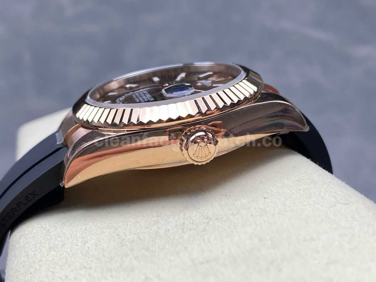ZF Factory CounterWeight Rolex Sky Dweller 336235 0002 42mm Rose Gold OysterFlex Brown Dial (10)