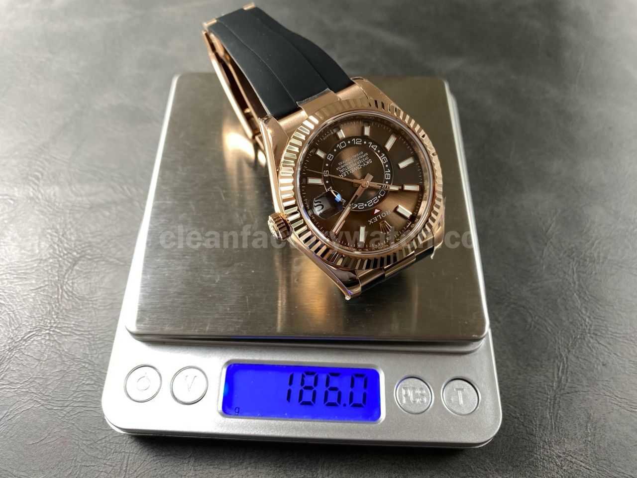 ZF Factory CounterWeight Rolex Sky Dweller 336235 0002 42mm Rose Gold OysterFlex Brown Dial (5)