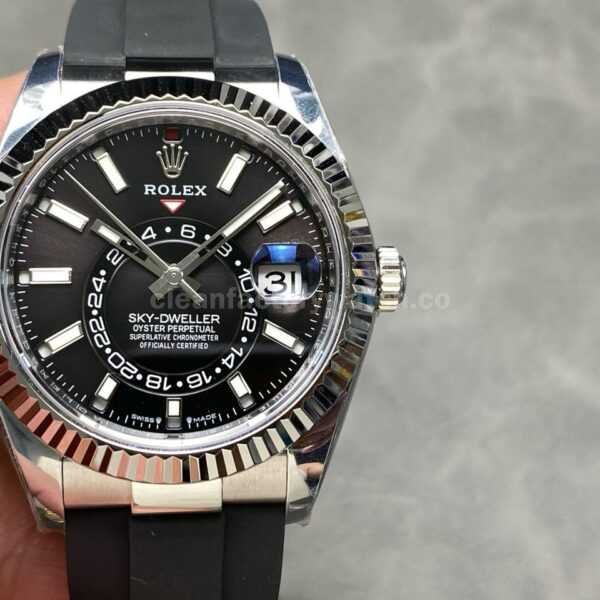 ZF Factory CounterWeight Rolex Sky-Dweller 336239-0002 42mm White Gold OysterFlex Black Dial