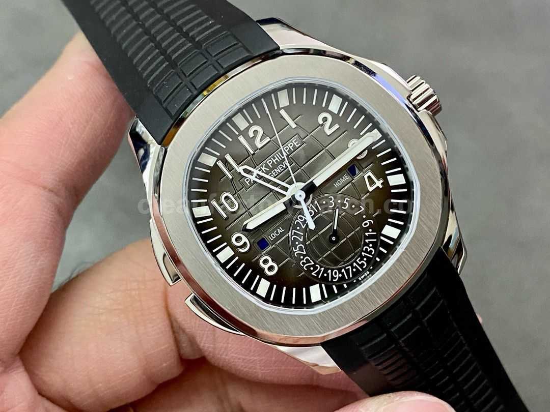 ZF Factory Patek Philippe Aquanaut 5164A 001 40.8mm Steel Rubber Strap Black Dial (6)