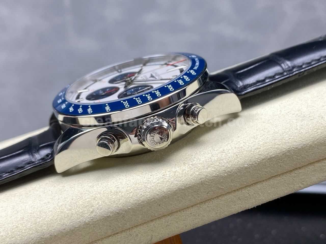 AF Factory Longines Conquest Chronograph L3.835.4.98.6 42mm Steel Leather Strap Blue Eyes White Dial (1)