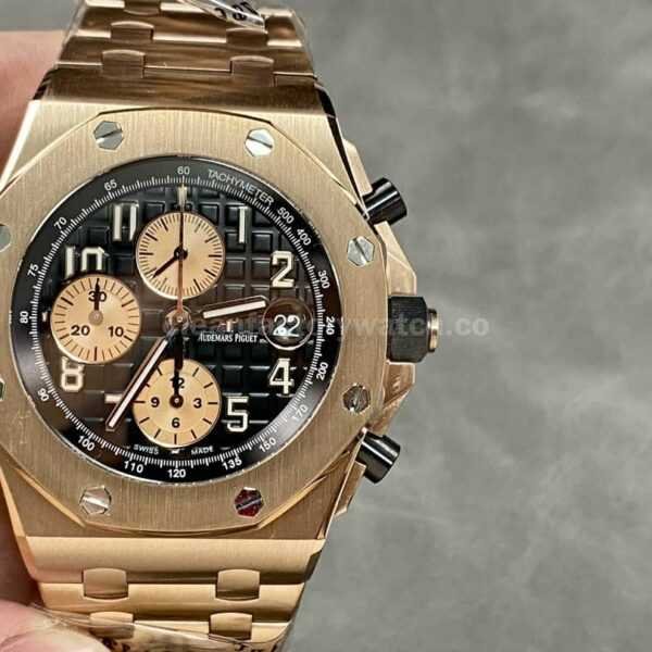 APF Factory Audemars Piguet Royal Oak Offshore Chronograph 26470OR.OO.1000OR.03 42mm Full Rose Gold Black Dial