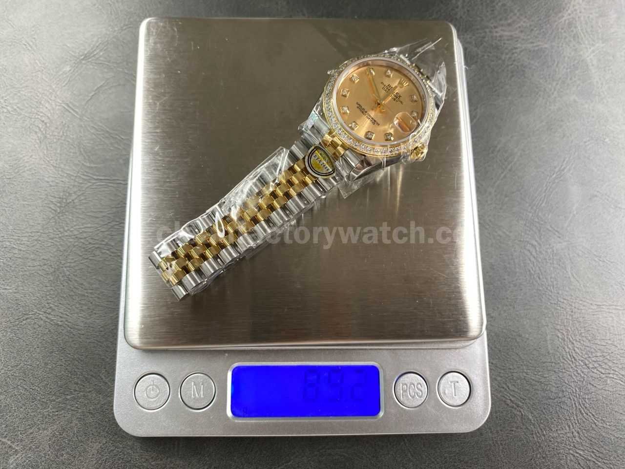 ARF Factory Counterweight Rolex Datejust 278383RBR 0026 31mm Yellow Gold Diamond Bezel Champagne Dial (6)