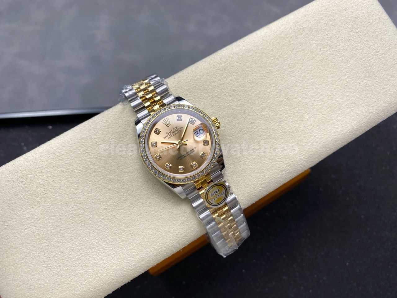 ARF Factory Counterweight Rolex Datejust 278383RBR 0026 31mm Yellow Gold Diamond Bezel Champagne Dial (7)