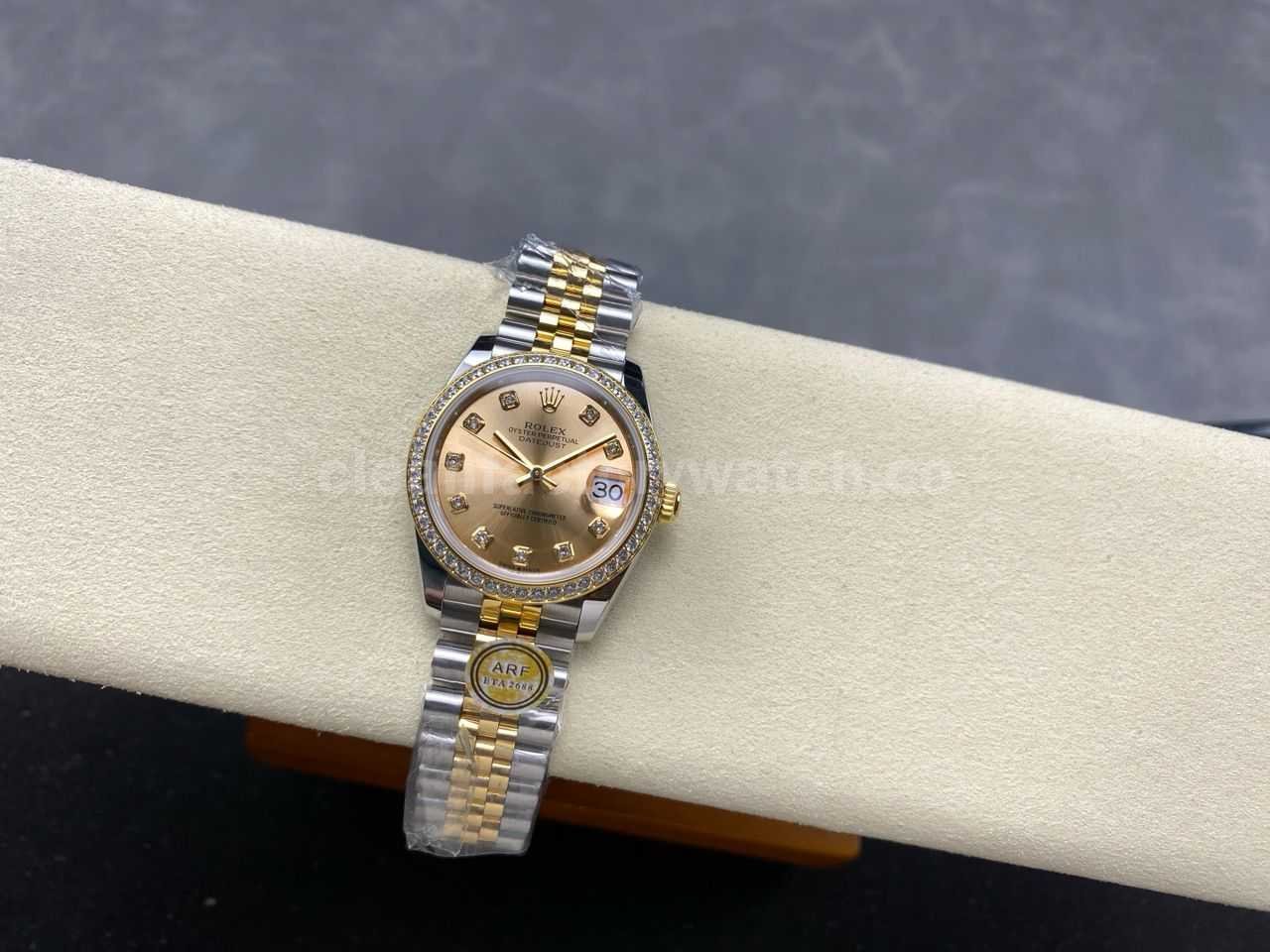 ARF Factory Counterweight Rolex Datejust 278383RBR 0026 31mm Yellow Gold Diamond Bezel Champagne Dial (8)