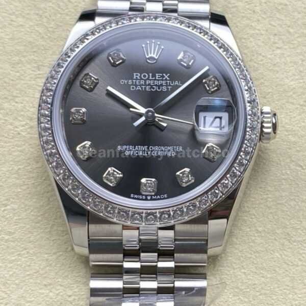 ARF Factory Counterweight Rolex Datejust 278384RBR-0010 31mm Diamond Bezel Grey Dial
