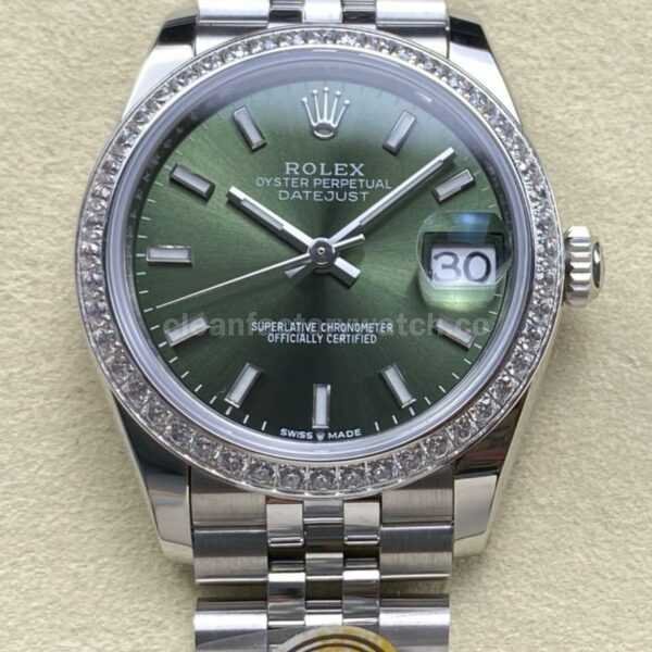 ARF Factory Counterweight Rolex Datejust 278384RBR-0022 31mm Diamond Bezel Green Dial