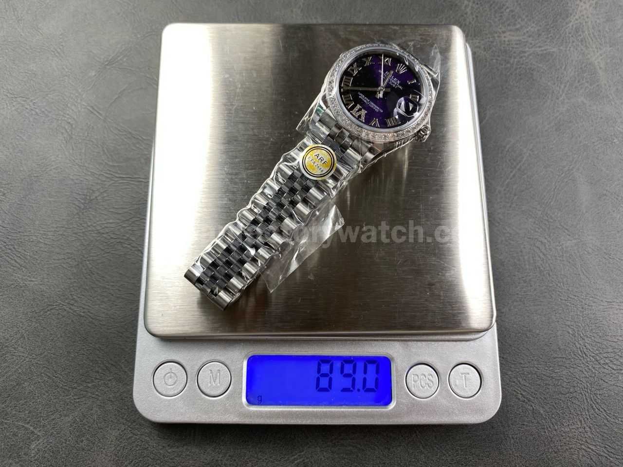 ARF Factory Counterweight Rolex Datejust 278384RBR 0030 31mm Diamond Bezel Roman VI Aubergine Dial (8)