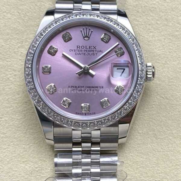 ARF Factory Counterweight Rolex Datejust 278384RBR-0036 31mm Diamond Bezel Pink Dial