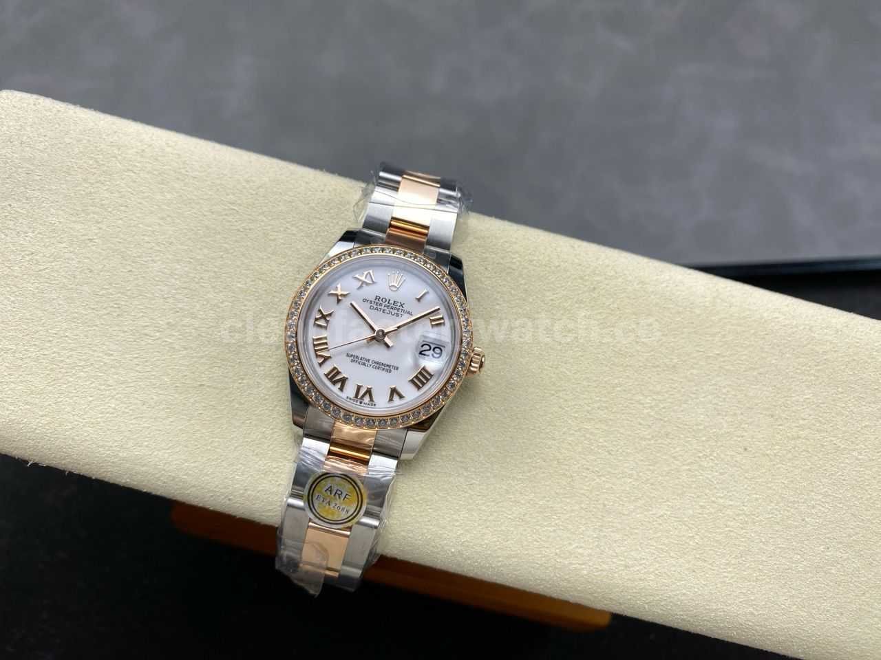 ARF Factory Counterweight Rolex Datejust Oyster 278381RBR 0003 31mm Rose Gold Diamond Bezel Roman Num (5)