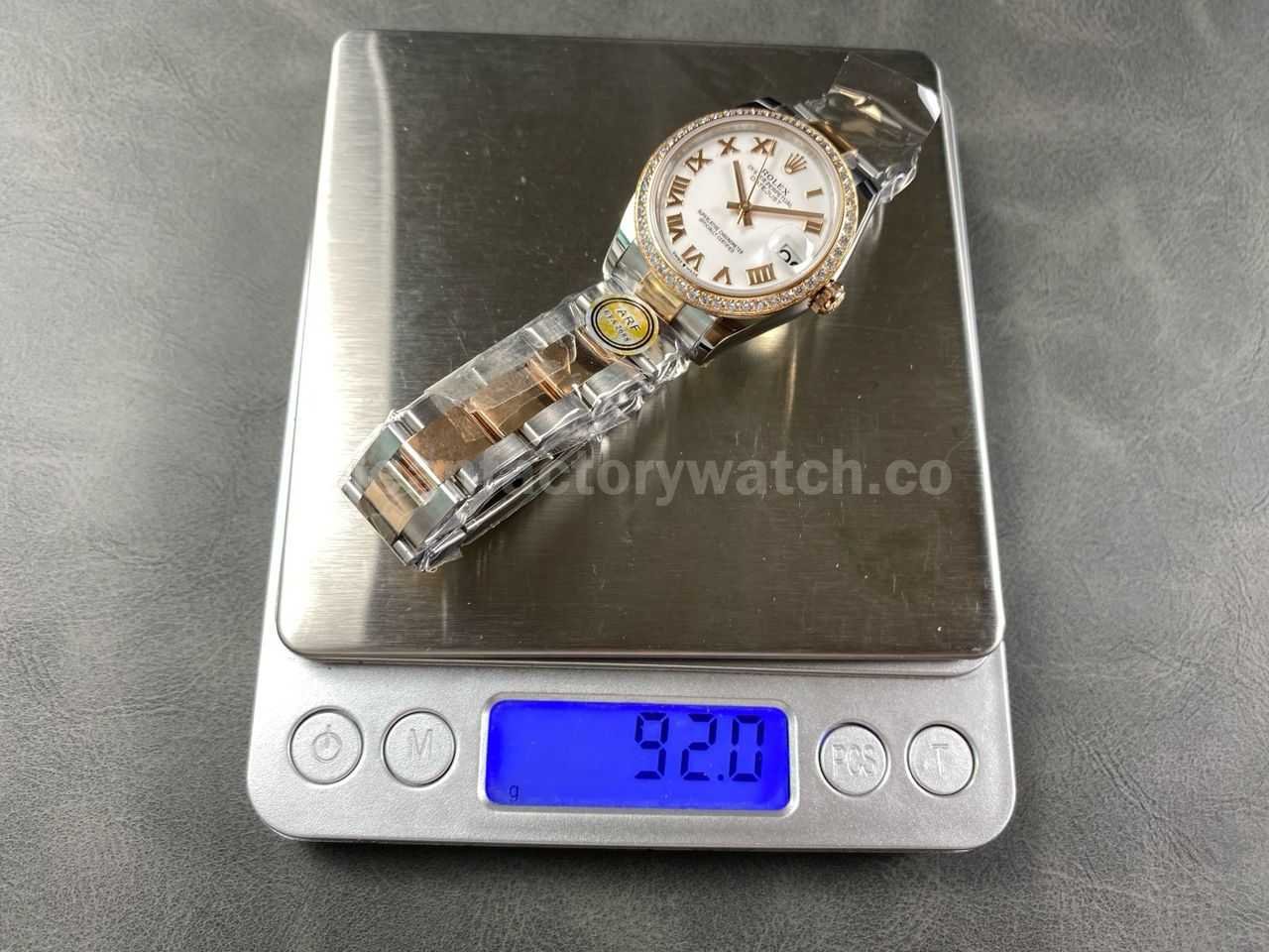 ARF Factory Counterweight Rolex Datejust Oyster 278381RBR 0003 31mm Rose Gold Diamond Bezel Roman Num (9)