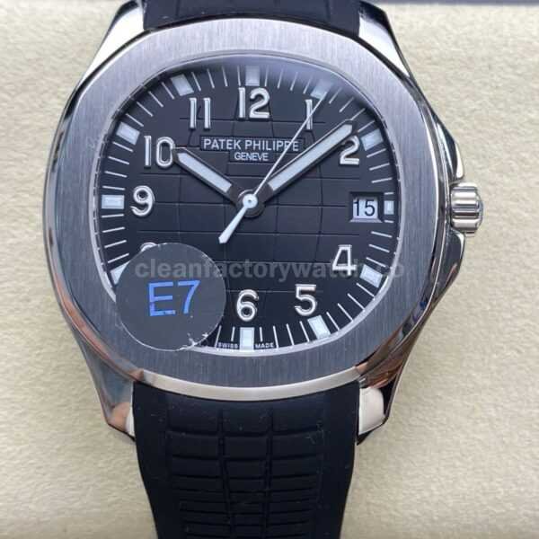 E7 Factory Patek Philippe Aquanaut 40mm 5167A-001 Rubber Strap Black Dial