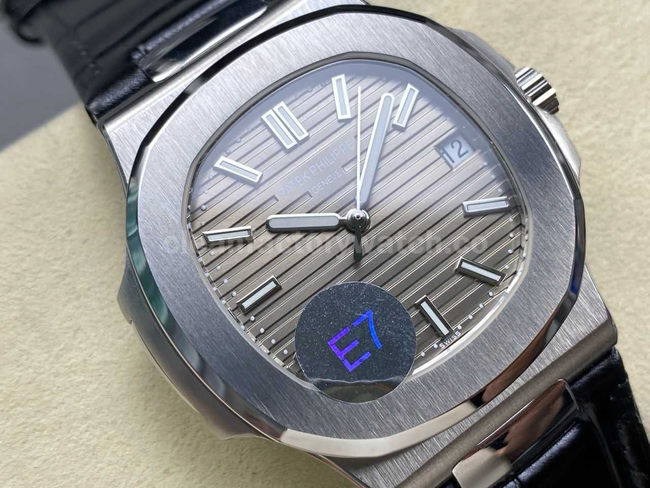 E7 Factory Patek Philippe Nautilus 40mm 5711G 001 White Gold Leather Dark Gray Dial (1)
