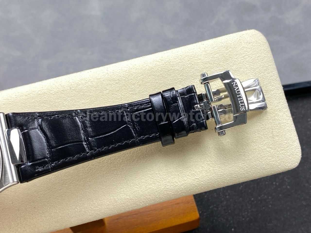 E7 Factory Patek Philippe Nautilus 40mm 5711G 001 White Gold Leather Dark Gray Dial (11)