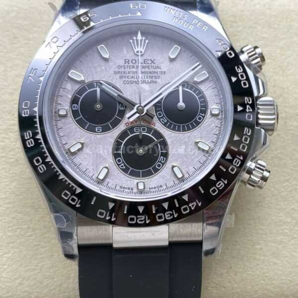QF Factory CounterWeight Rolex Daytona 116519LN-0038 White Gold Oysterflex Meteorite Dial