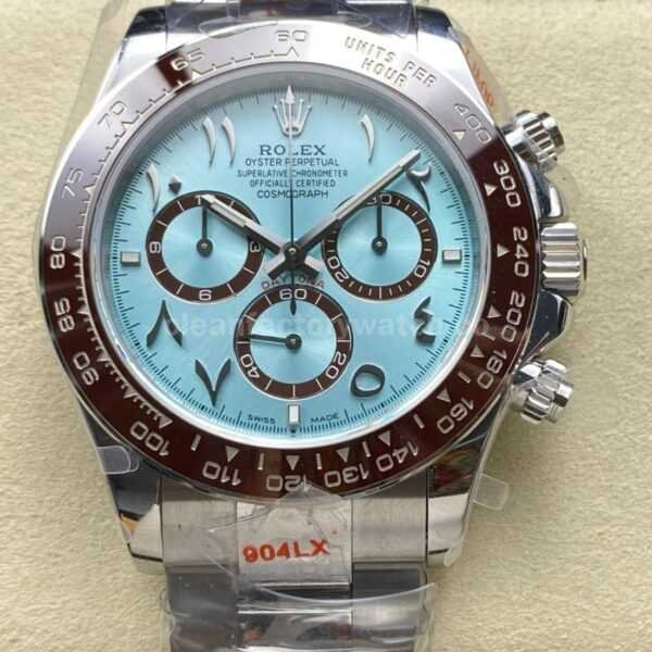 QF Factory CounterWeight Rolex Daytona 126506-0004 Platinum Arabic Numerals Ice Blue Dial