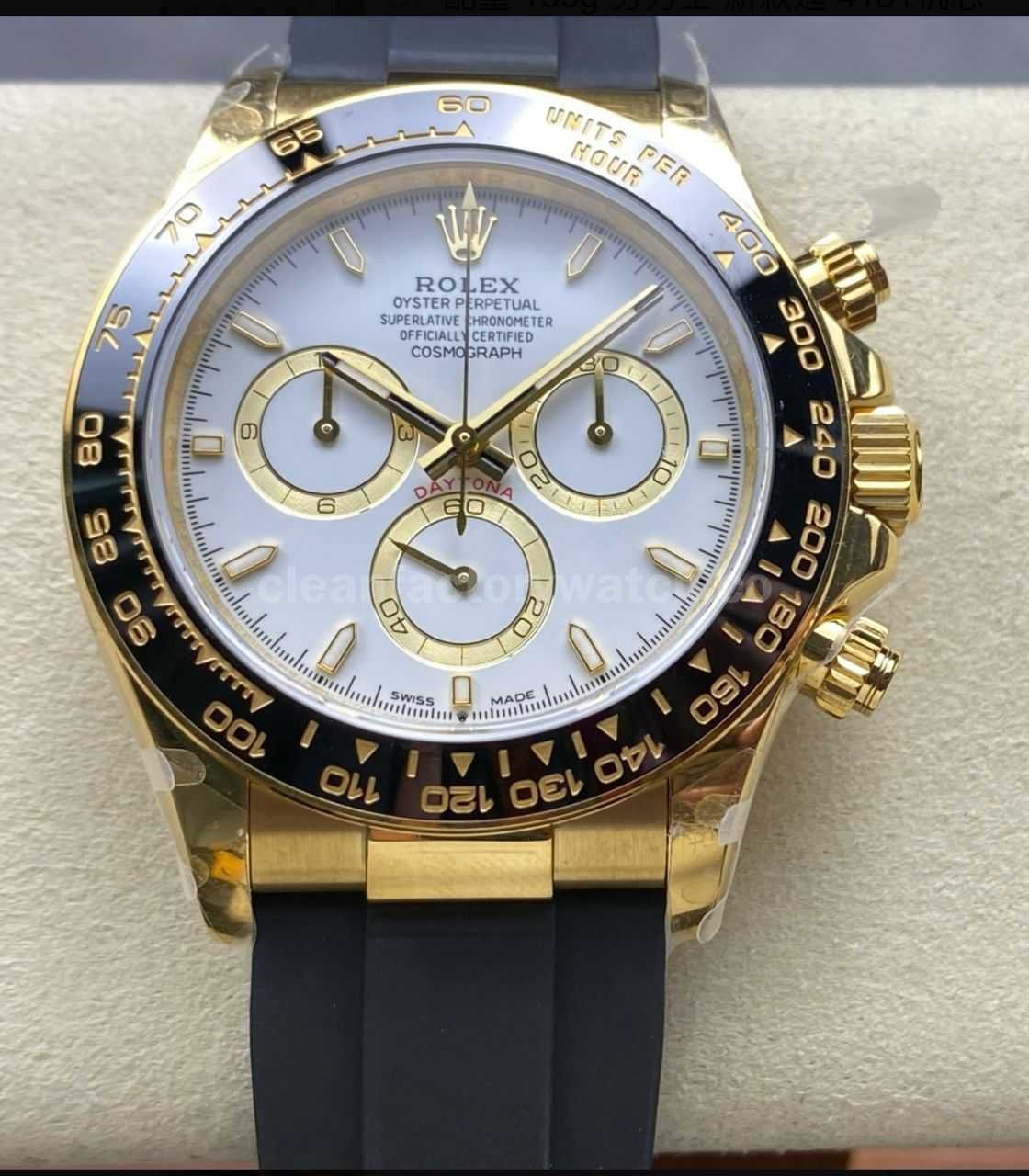 QF Factory CounterWeight Rolex Daytona 126518LN 0002 Yellow Gold Oysterflex White Dial (4)